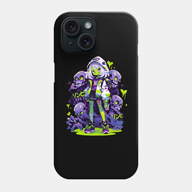 Zombie Girl Phone Case by The Digital Den