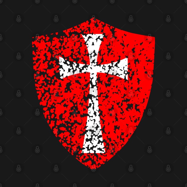 Knight Templar Crusader Distressed Red Cross by Dojaja