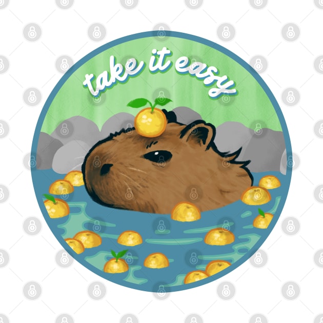 Chill Capybara (circle design) by Studio Marimo