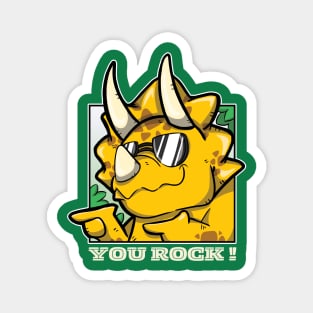 Cool Cheeky Triceratops - You Rock! Magnet