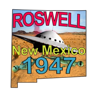 Roswell New Mexico 1947 UFO Aliens in Technicolor T-Shirt