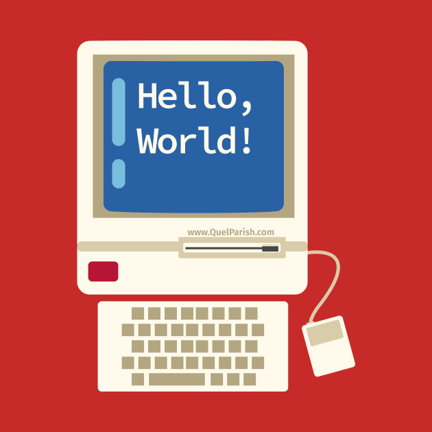 Hello World Vintage Desktop Computer by quelparish