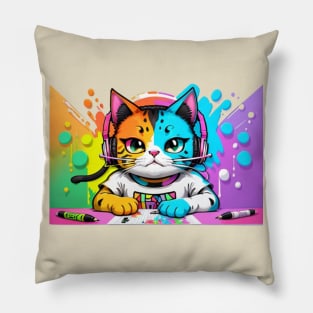 🐱😺 Introducing the most adorable cat decal t-shirt on the market! 😻🌟 Pillow