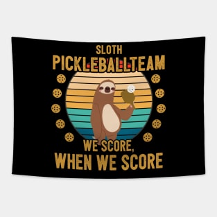 Funny Pickleball Player Gift Sloth Tapestry