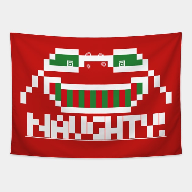 Coal Monster Ugly Christmas Sweater Design Tapestry by CacklingPumpkins