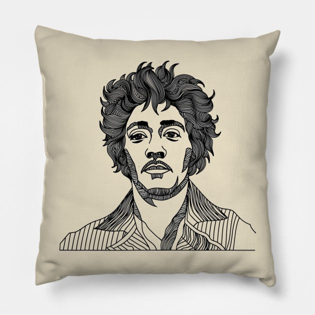 Jimi Virtuoso Pillow by Aldrvnd