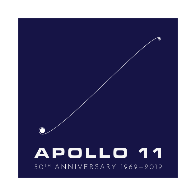 Apollo 11 50th Anniversary, Trajectory Blue by Markadesign