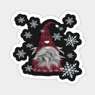 Gnome Cute Christmas Snowflake Cozy Buffalo Checks Gnomes WIntertime Snow Magnet