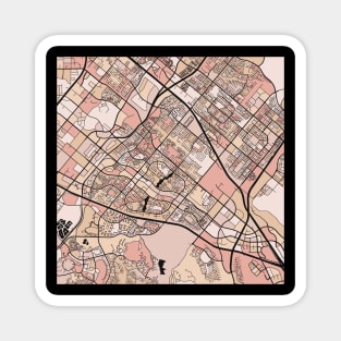 Irvine Map Pattern in Soft Pink Pastels Magnet