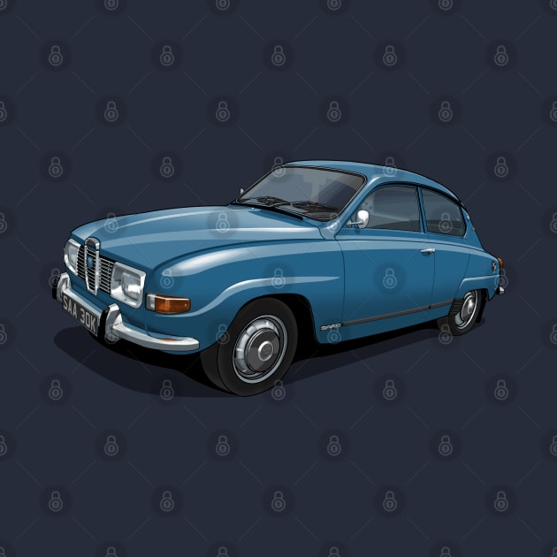 1971 Saab 96 saloon in hussar blue by candcretro