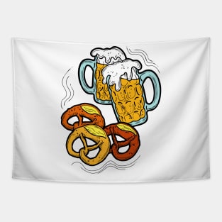 Beer and brezel for Oktoberfest friends. Tapestry