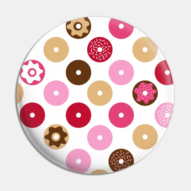 Donut Pattern - Cute Sweet Donuts Polka Dots Icons Pin by Steph Calvert Art