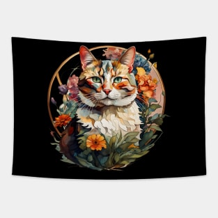 cat in art nouveau style Tapestry