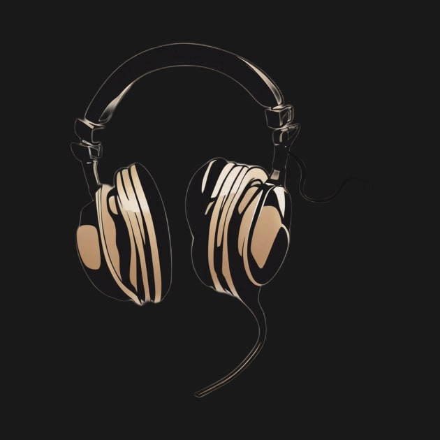 Headphone Beige Shadow Silhouette Anime Style Collection No. 401 by cornelliusy