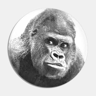 Black and White Gorilla Pin