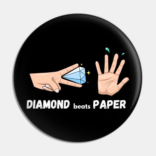 Diamond Hand beats Paper hand Colored Pin