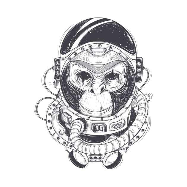 Astro Monkey by Honu Art Studio