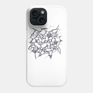 Crashed Shattered Explosive  Rock Wall Phone Case