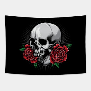 skull and roses Tapestry