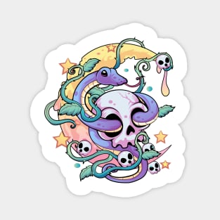 Pastel Goth Snake Skull Magnet