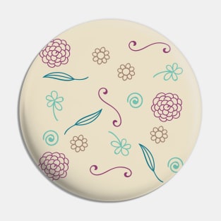 Floral Wine Pattern | Cream Pin