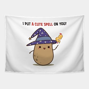 Cute Witch Potato Spell Tapestry