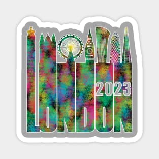 London Skyline 2023 - Neon Atomic Bubbles Magnet