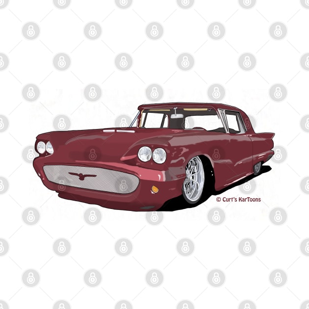 Maroon car by curtskartoons