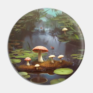 Mushroom Pond Landscape Pin