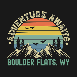 Boulder Flats, Wyoming - Adventure Awaits - Boulder Flats, WY Vintage Sunset T-Shirt