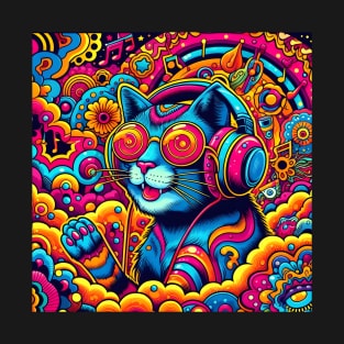 Trippy Music Cat #3 T-Shirt