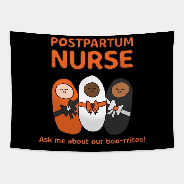 Postpartum Boo-rritos Tapestry by midwifesmarket