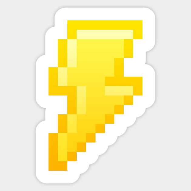 Pixel Lightning Bolt - Lightning Bolt - Sticker | TeePublic