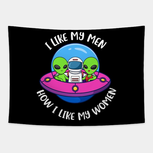 I Like Men And Women Funny Bisexual Gift Tapestry by CatRobot