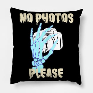 Funny No Photos Please Zombie Halloween Pillow