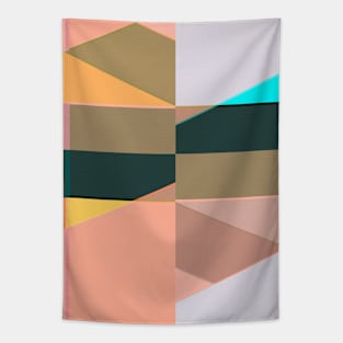 Neon - Coral Geometric Abstract Design Tapestry