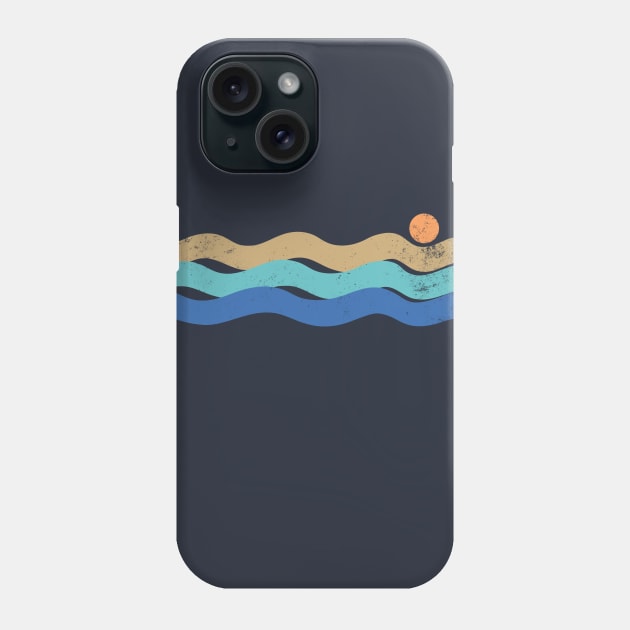 Sunset waves vintage Phone Case by Vanphirst