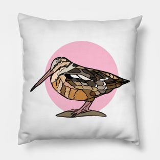 American Woodcock on Pink Pillow