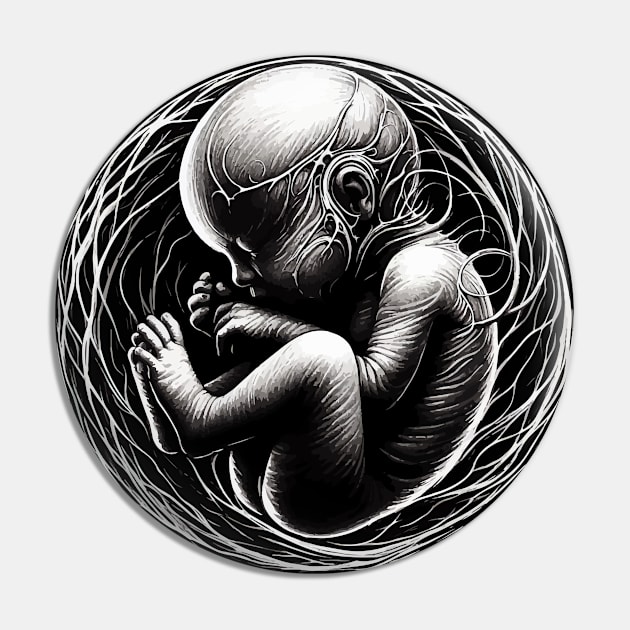 Monochromatic Embryology Outline Pin by TomFrontierArt