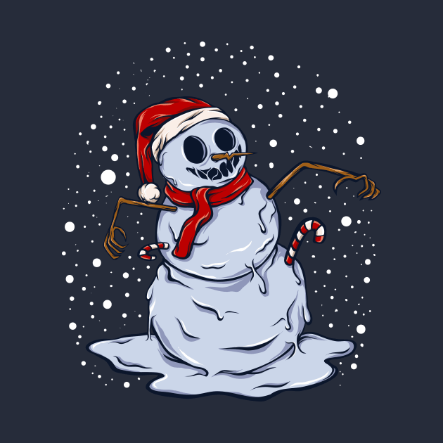 Creepy Christmas Snowman Illustration by SLAG_Creative