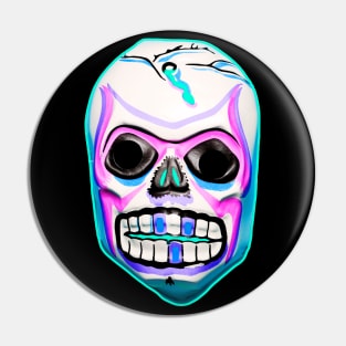 Big Toothed Skull Mask Pin