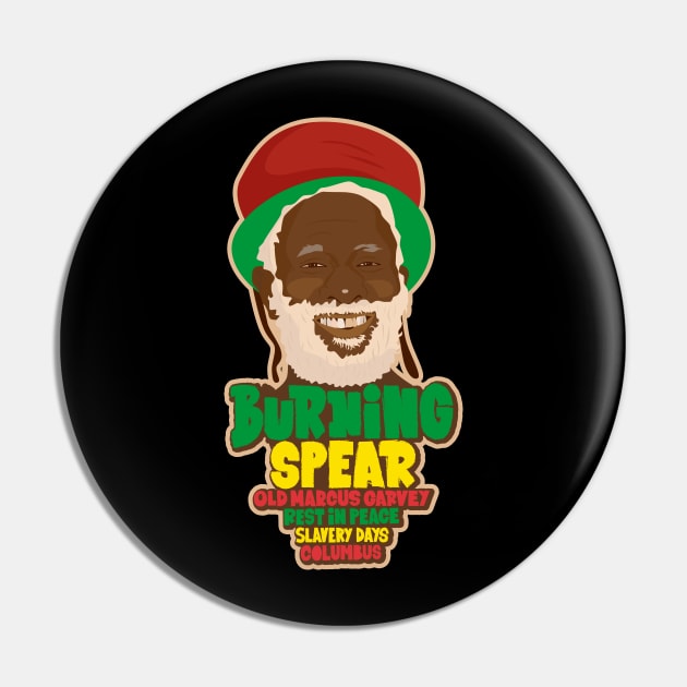 Burning Spear Reggae Tribute - Rasta Vibes Design Pin by Boogosh