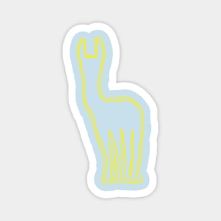 Paleolothic Style Tribal Llama Pattern Pastels, Yellow and Light Blue Magnet