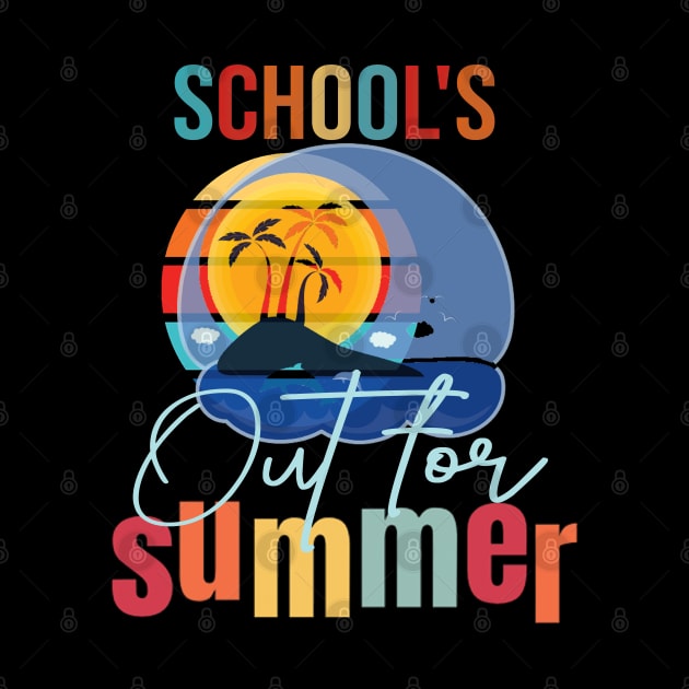 cute retro last day of school school's out for summer teacher by TeeText