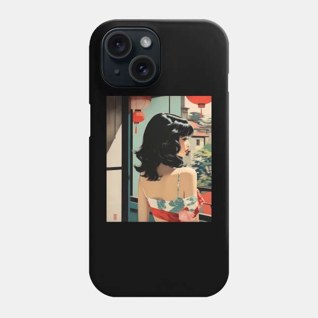 A Japanese Woman - Anime Drawing Phone Case by AnimeVision