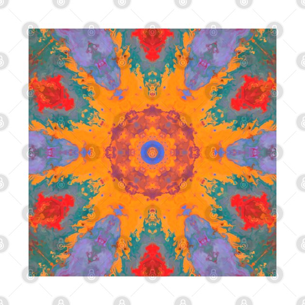 Psychedelic Hippie Orange Purple and Red by WormholeOrbital