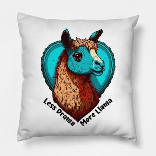 Less Drama More Llama Design, Fun and Playful Animal Design for Llama Lovers Pillow