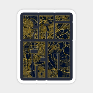 Cairo, Egypt City Map Typography - Art Deco Magnet