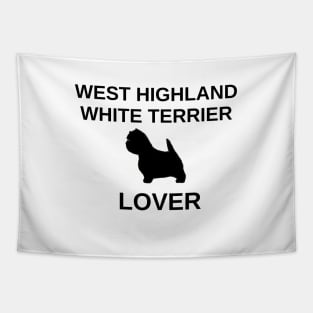 west highland white terrier lover with silhouette Tapestry