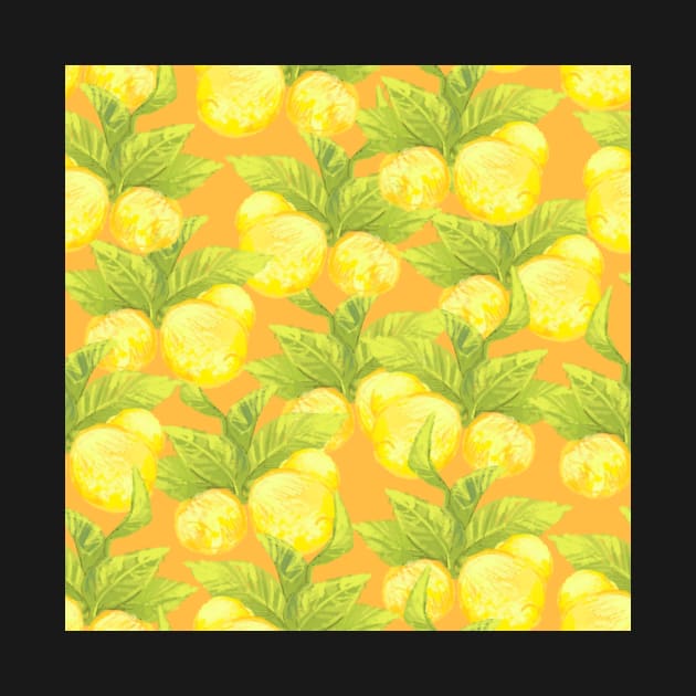 Graphic lemon on orange by orsinha